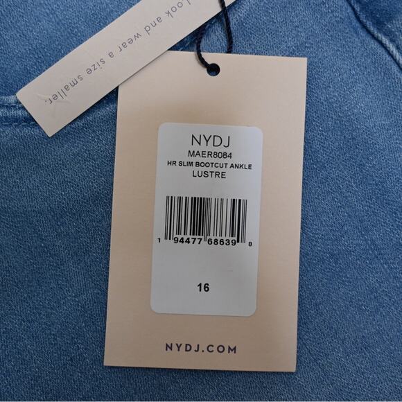 NYDJ Womens 16 Crop High Waist Slim Bootcut Jeans in Lustre NEW - Picture 13 of 15